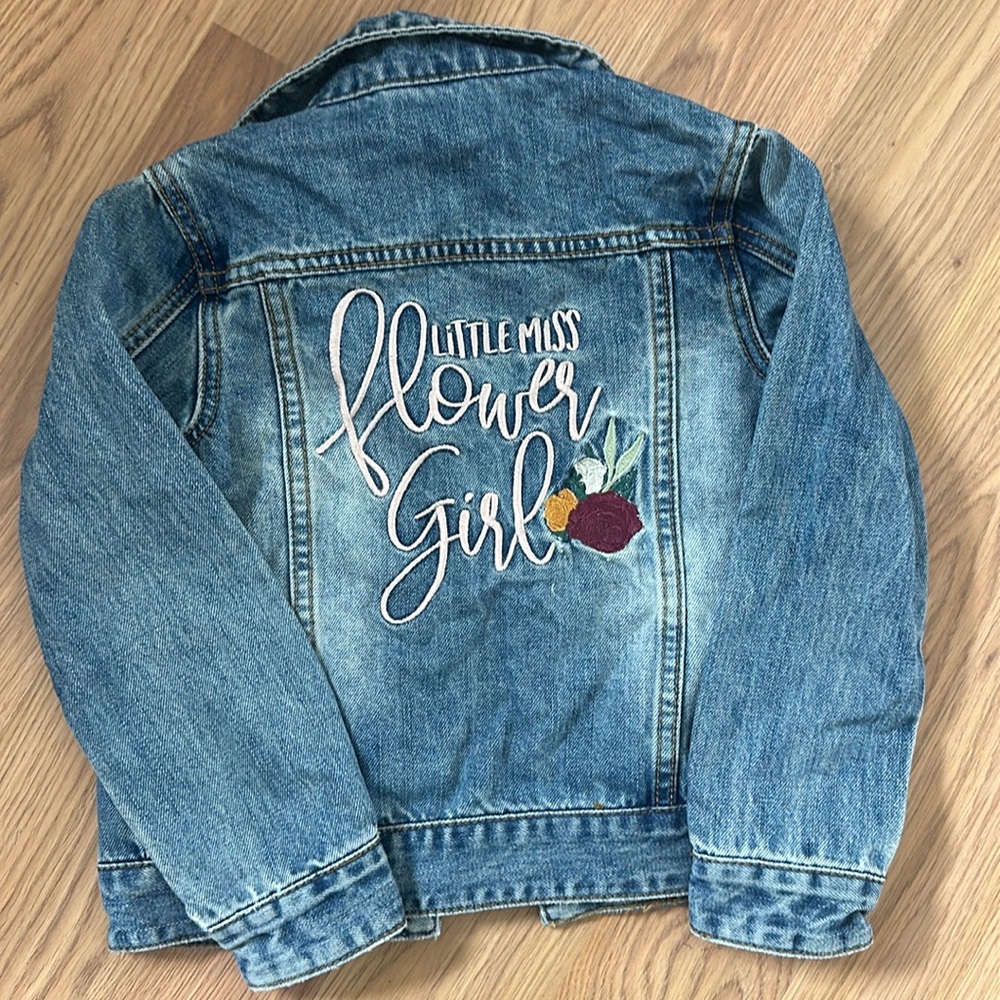 Little Miss Flower Girl Jean Jacket
